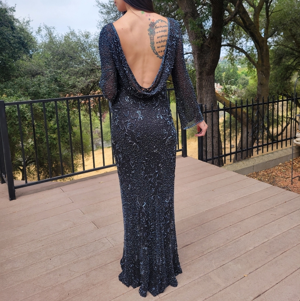 SCALA Beaded Maxi Gown Dress